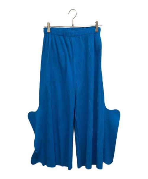 me ISSEY MIYAKE（ミーイッセイ ミヤケ）me ISSEY MIYAKE (ミーイッセイ ミヤケ) デザインプリーツパンツ ブルー サイズ:Freeの古着・服飾アイテム