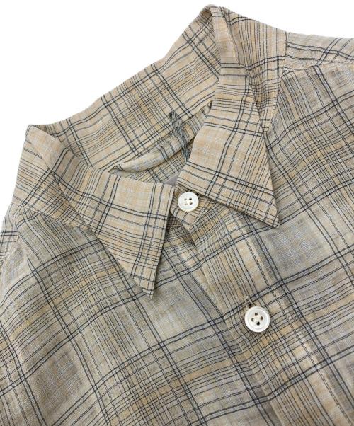 AUBRIOT（オブリオ）AUBRIOT (オブリオ) シアーチェックシャツ ベージュ 未使用品の古着・服飾アイテム