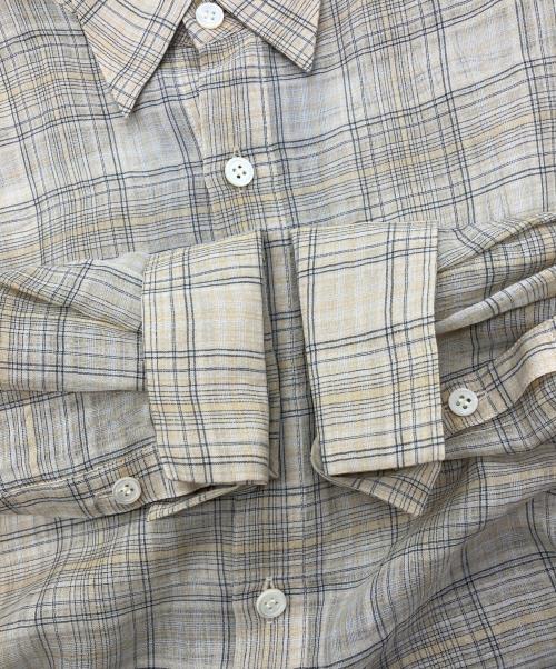 AUBRIOT（オブリオ）AUBRIOT (オブリオ) シアーチェックシャツ ベージュ 未使用品の古着・服飾アイテム