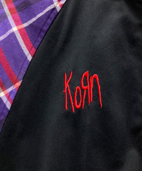 adidas（アディダス）adidas (アディダス) korn (コーン) リバーシブルトラックジャケット ブラック×パープル サイズ:XSの古着・服飾アイテム