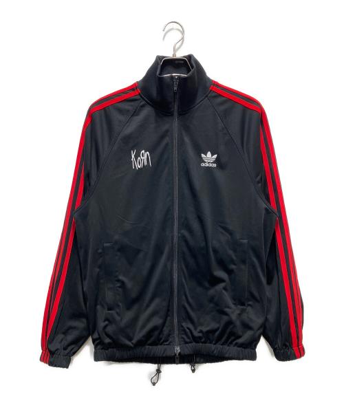 adidas（アディダス）adidas (アディダス) korn (コーン) リバーシブルトラックジャケット ブラック×パープル サイズ:XSの古着・服飾アイテム