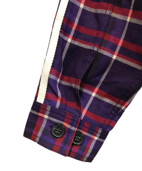 adidas（アディダス）adidas (アディダス) korn (コーン) FLANNEL LS MULTCO　JG1334 パープル サイズ:XSの古着・服飾アイテム