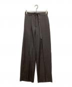 TOMORROWLAND .Bトゥモローランド ビー）の古着「ウールグレンチェック タックワイドパンツ」｜ブラウン