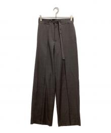 TOMORROWLAND .B（トゥモローランド ビー）の古着「ウールグレンチェック タックワイドパンツ」｜ブラウン