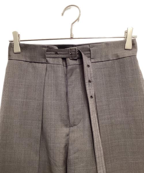 TOMORROWLAND .B（トゥモローランド ビー）TOMORROWLAND .B (トゥモローランド ビー) ウールグレンチェック タックワイドパンツ ブラウン サイズ:34の古着・服飾アイテム