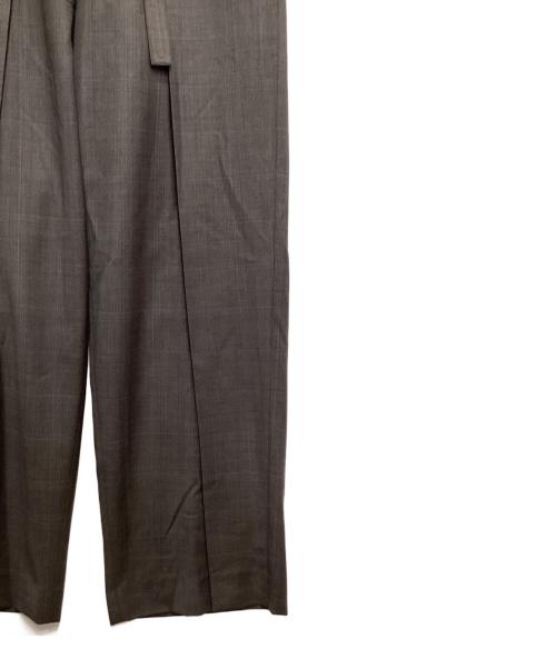 TOMORROWLAND .B（トゥモローランド ビー）TOMORROWLAND .B (トゥモローランド ビー) ウールグレンチェック タックワイドパンツ ブラウン サイズ:34の古着・服飾アイテム