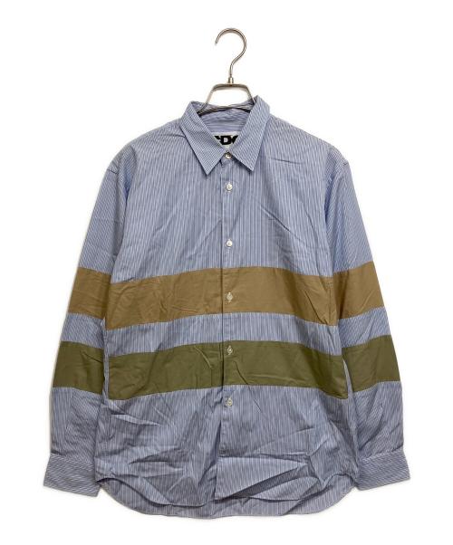 CDG（シーディージー）CDG (シーディージー) パネル切替ストライプシャツ ブルー サイズ:Sの古着・服飾アイテム