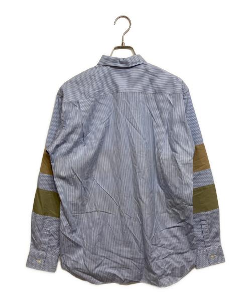 CDG（シーディージー）CDG (シーディージー) パネル切替ストライプシャツ ブルー サイズ:Sの古着・服飾アイテム