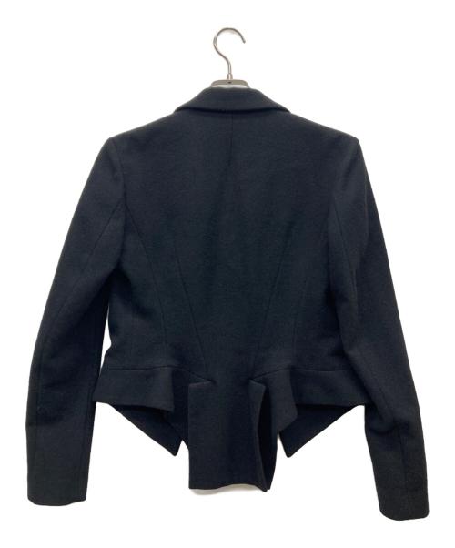 Yohji Yamamoto FEMME（ヨウジヤマモトファム）YOHJI YAMAMOTO Femme (ヨウジヤマモトファム) ウールフランネルアシンメトリーヘム ジャケット ブラック サイズ:1の古着・服飾アイテム