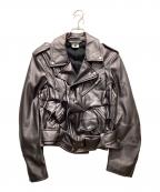 COMME des GARCONS HOMME PLUSコムデギャルソンオムプリュス）の古着「フェイクレザー ライダースジャケット」｜チャコールグレー