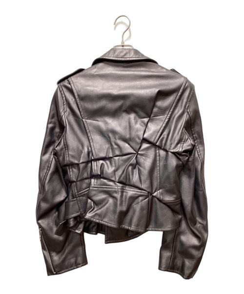 COMME des GARCONS HOMME PLUS（コムデギャルソンオムプリュス）COMME des GARCONS HOMME PLUS (コムデギャルソンオムプリュス) フェイクレザー ライダースジャケット チャコールグレー サイズ:XSの古着・服飾アイテム