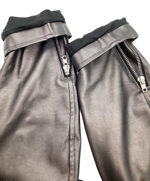 COMME des GARCONS HOMME PLUS（コムデギャルソンオムプリュス）COMME des GARCONS HOMME PLUS (コムデギャルソンオムプリュス) フェイクレザー ライダースジャケット チャコールグレー サイズ:XSの古着・服飾アイテム