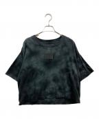 MM6 Maison Margielaエムエムシックスメゾンマルジェラ）の古着「ロゴパッチタイダイ クロップドTシャツ」｜ブラック