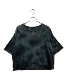 MM6 Maison Margiela（エムエムシックスメゾンマルジェラ）の古着「ロゴパッチタイダイ クロップドTシャツ」｜ブラック
