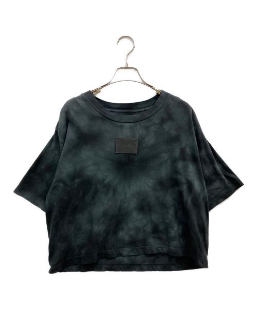 MM6 Maison Margiela（エムエムシックスメゾンマルジェラ）MM6 Maison Margiela (エムエムシックスメゾンマルジェラ) ロゴパッチタイダイ クロップドTシャツ ブラック サイズ:Mの古着・服飾アイテム
