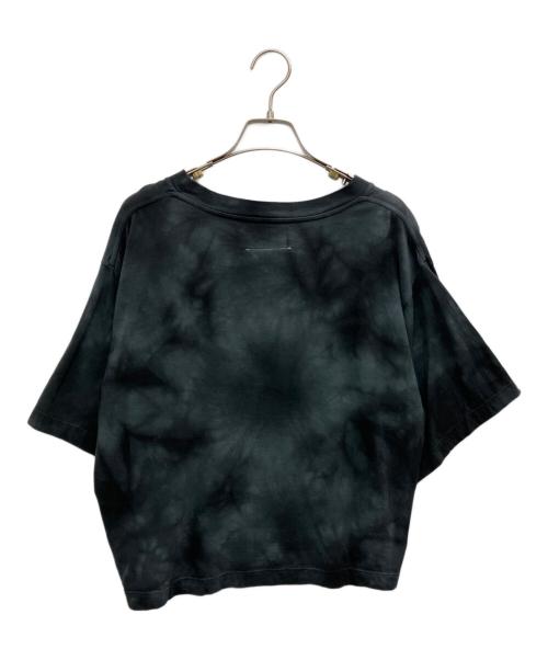 MM6 Maison Margiela（エムエムシックスメゾンマルジェラ）MM6 Maison Margiela (エムエムシックスメゾンマルジェラ) ロゴパッチタイダイ クロップドTシャツ ブラック サイズ:Mの古着・服飾アイテム
