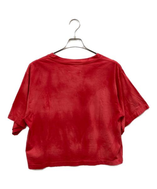 MM6 Maison Margiela（エムエムシックスメゾンマルジェラ）MM6 Maison Margiela (エムエムシックスメゾンマルジェラ) ロゴパッチタイダイ クロップドTシャツ レッド サイズ:SIZEMの古着・服飾アイテム