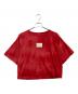 MM6 Maison Margiela（エムエムシックスメゾンマルジェラ）の古着「ロゴパッチタイダイ クロップドTシャツ」｜レッド