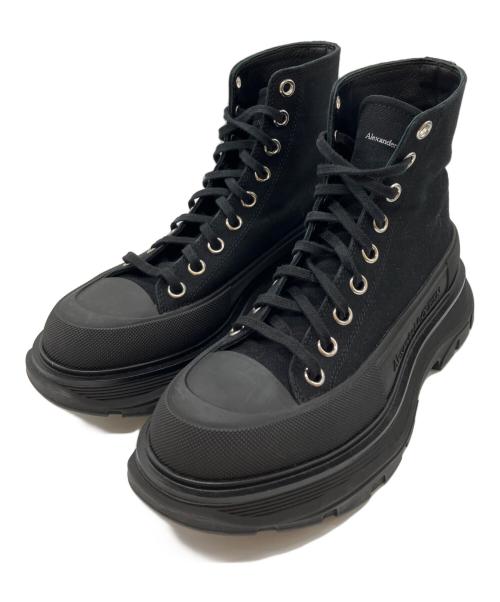 ALEXANDER McQUEEN（アレキサンダーマックイーン）ALEXANDER McQUEEN (アレキサンダーマックイーン) Tread Slick Canvas High-Top Sneakers/トレッド スリック キャンバス ハイトップ スニーカー  ブラック サイズ:39の古着・服飾アイテム
