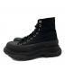 ALEXANDER McQUEEN (アレキサンダーマックイーン) Tread Slick Canvas High-Top Sneakers/トレッド スリック キャンバス ハイトップ スニーカー  ブラック サイズ:39：20000円