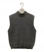 Spick and Spanスピック＆スパン）の古着「パールハイネックニットベスト」｜グレー