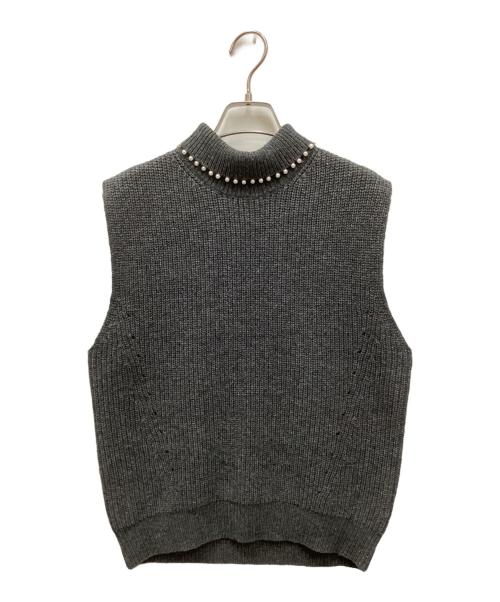 Spick and Span（スピック＆スパン）Spick and Span (スピック＆スパン) パールハイネックニットベスト グレー サイズ:FREEの古着・服飾アイテム
