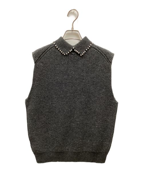 Spick and Span（スピック＆スパン）Spick and Span (スピック＆スパン) パールハイネックニットベスト グレー サイズ:FREEの古着・服飾アイテム