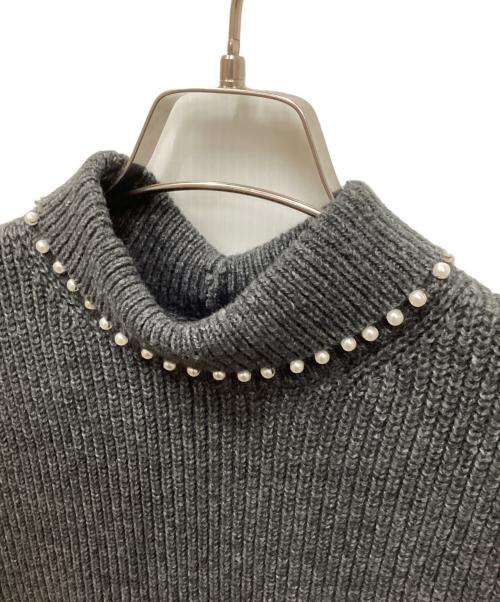 Spick and Span（スピック＆スパン）Spick and Span (スピック＆スパン) パールハイネックニットベスト グレー サイズ:FREEの古着・服飾アイテム