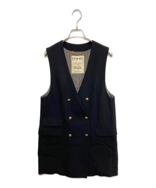 journal standard L'essage（ジャーナルスタンダード レサージュ）journal standard L'essage (ジャーナルスタンダード レサージュ) ヴィスポリーノノーカラーベスト ブラック サイズ:Freeの古着・服飾アイテム