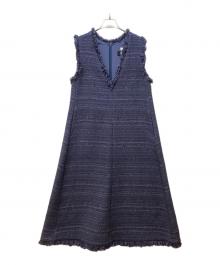 ROPE（ロペ）の古着「別注TWEED V OP」｜ブルー