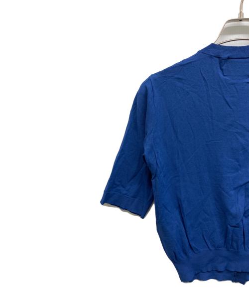 BEIGE（ベイジ）BEIGE (ベイジ) VALOIS ジョーゼットトリム半袖カーディガン ブルー サイズ:4の古着・服飾アイテム