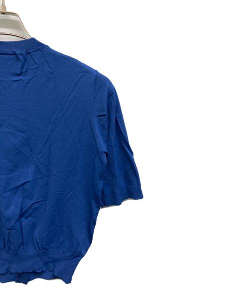 BEIGE（ベイジ）BEIGE (ベイジ) VALOIS ジョーゼットトリム半袖カーディガン ブルー サイズ:4の古着・服飾アイテム