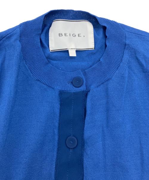 BEIGE（ベイジ）BEIGE (ベイジ) VALOIS ジョーゼットトリム半袖カーディガン ブルー サイズ:4の古着・服飾アイテム