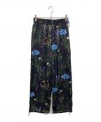 ticcaティッカ）の古着「フラワープリントパンツ」｜ネイビー