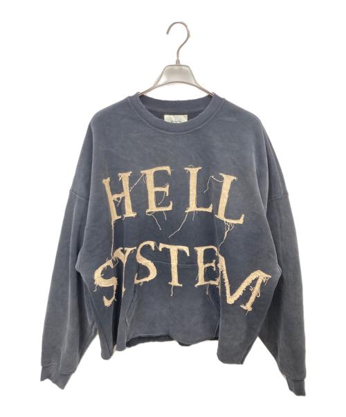 hell system（ヘルシステム）hell system (ヘルシステム) デザインスウェット ブラック サイズ:Ｌの古着・服飾アイテム
