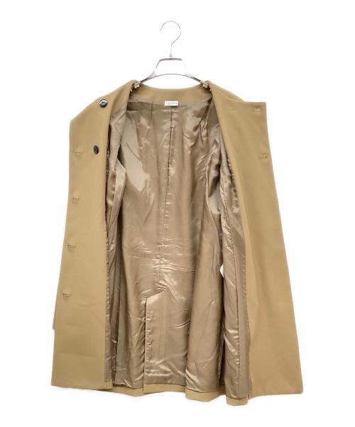 COLUMN（コラム）COLUMN (コラム) ノーカラーロングジャケット ベージュ サイズ:36の古着・服飾アイテム