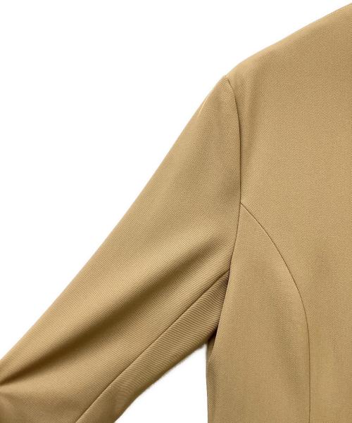 COLUMN（コラム）COLUMN (コラム) ノーカラーロングジャケット ベージュ サイズ:36の古着・服飾アイテム