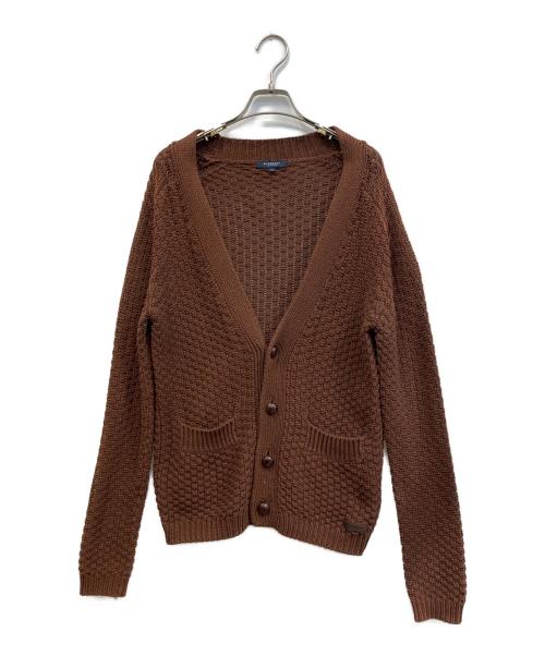 BURBERRY LONDON（バーバリーロンドン）BURBERRY LONDON (バーバリーロンドン) クルミ釦Vネックカーディガン ブラウン サイズ:40の古着・服飾アイテム
