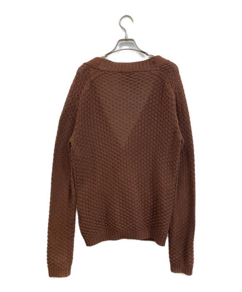 BURBERRY LONDON（バーバリーロンドン）BURBERRY LONDON (バーバリーロンドン) クルミ釦Vネックカーディガン ブラウン サイズ:40の古着・服飾アイテム