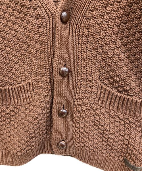 BURBERRY LONDON（バーバリーロンドン）BURBERRY LONDON (バーバリーロンドン) クルミ釦Vネックカーディガン ブラウン サイズ:40の古着・服飾アイテム