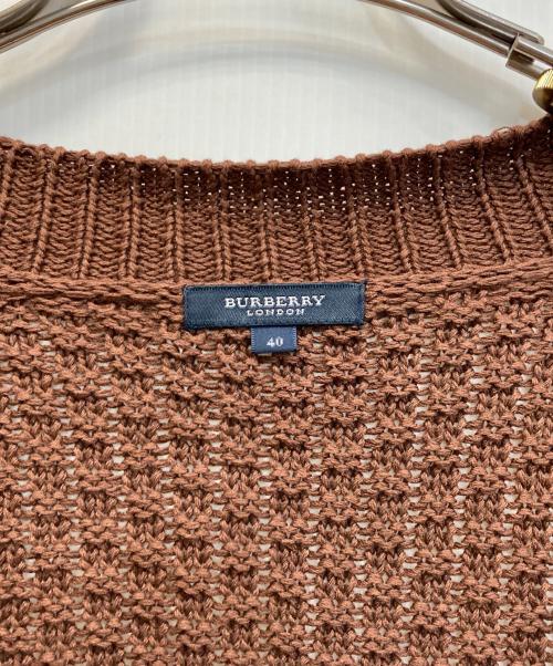 BURBERRY LONDON（バーバリーロンドン）BURBERRY LONDON (バーバリーロンドン) クルミ釦Vネックカーディガン ブラウン サイズ:40の古着・服飾アイテム