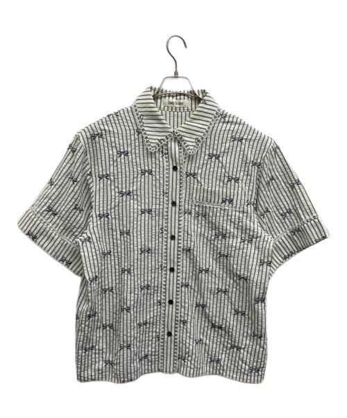Candy Stripper（キャンディーストリッパー）Candy Stripper (キャンディーストリッパー) Candy Stripper RIBBON STRIPE SHIRT ホワイト サイズ:Freeの古着・服飾アイテム