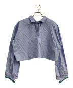 Knuth Marfクヌースマーフ）の古着「2way stripe volume shirt」｜ブルー