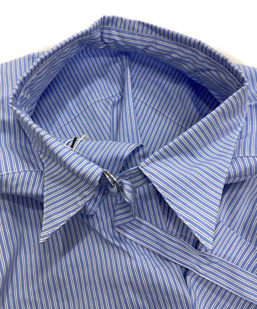 Knuth Marf（クヌースマーフ）Knuth Marf (クヌースマーフ) 2way stripe volume shirt ブルー サイズ:Freeの古着・服飾アイテム