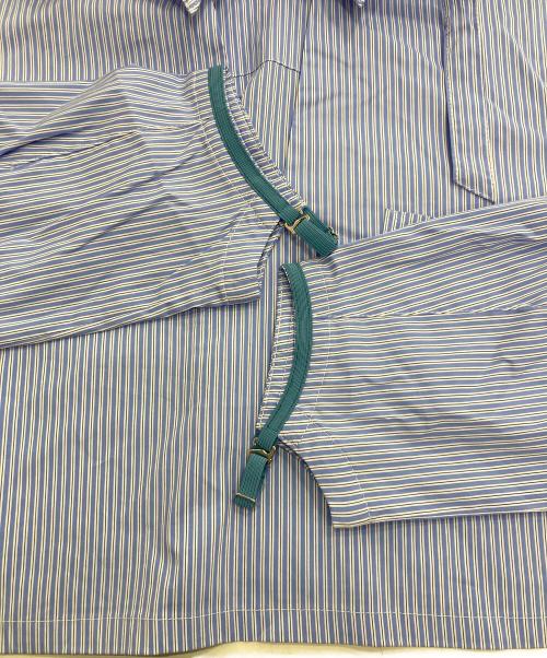 Knuth Marf（クヌースマーフ）Knuth Marf (クヌースマーフ) 2way stripe volume shirt ブルー サイズ:Freeの古着・服飾アイテム