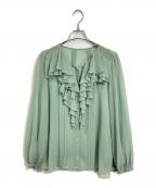 CELFORDセルフォード）の古着「シフォンフリルブラウス」｜グリーン