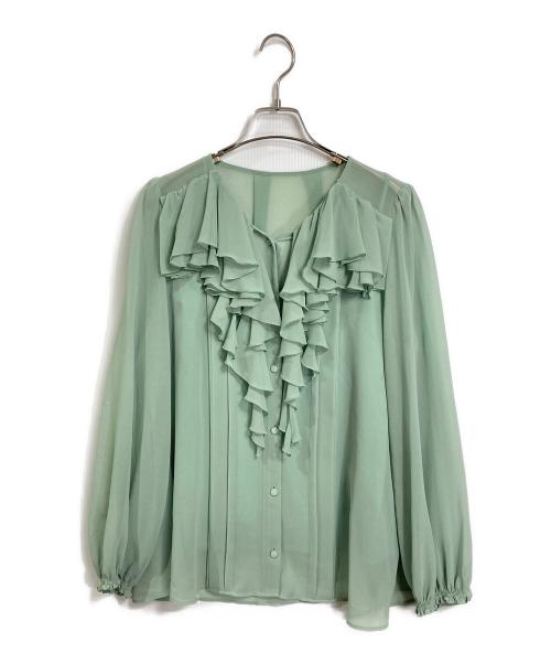 CELFORD（セルフォード）CELFORD (セルフォード) シフォンフリルブラウス グリーン サイズ:FREEの古着・服飾アイテム