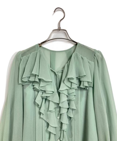 CELFORD（セルフォード）CELFORD (セルフォード) シフォンフリルブラウス グリーン サイズ:FREEの古着・服飾アイテム