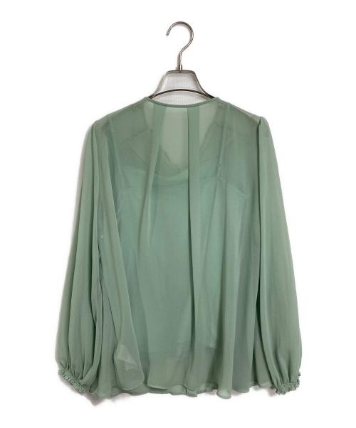 CELFORD（セルフォード）CELFORD (セルフォード) シフォンフリルブラウス グリーン サイズ:FREEの古着・服飾アイテム