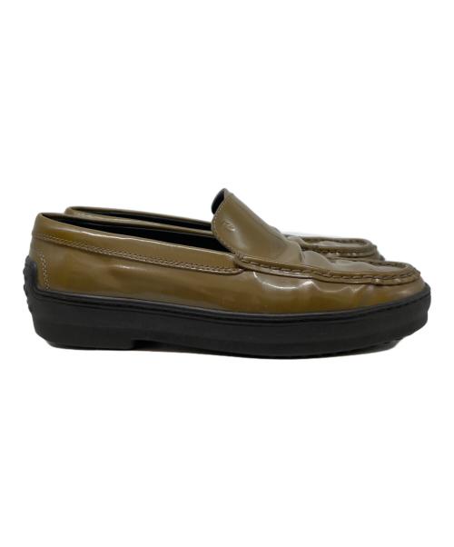 TOD'S（トッズ）TOD'S (トッズ) エナメルシューズ カーキ サイズ:36 1/2の古着・服飾アイテム